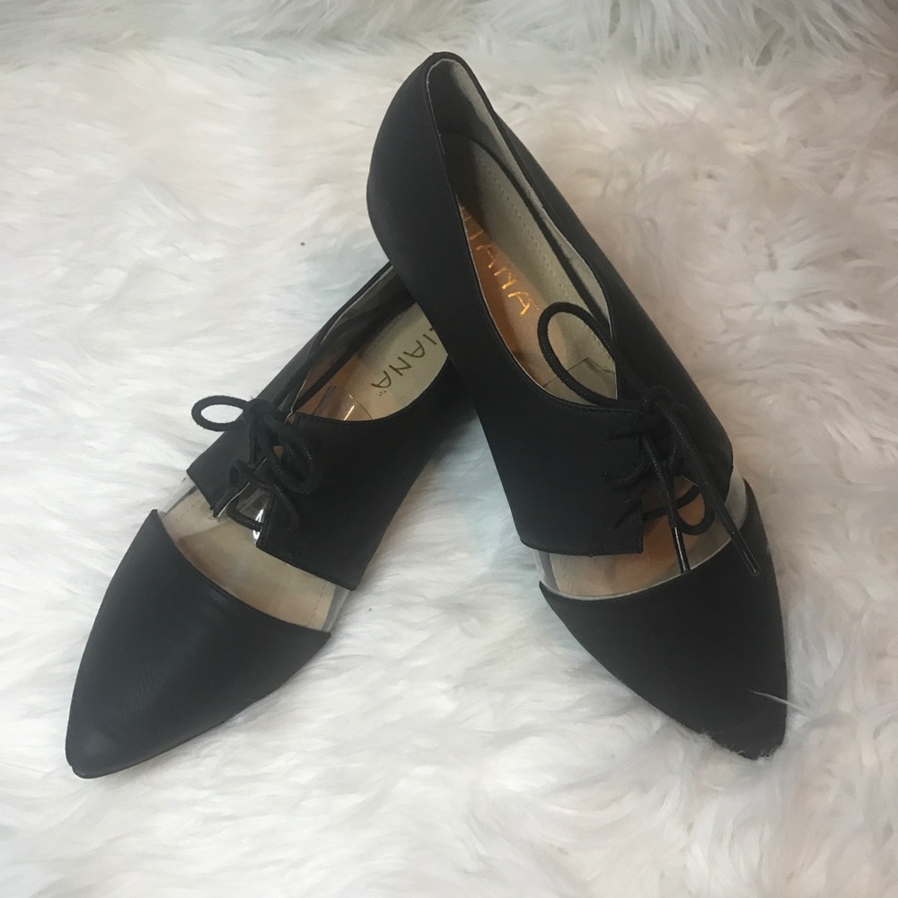 🎀Liliana Black& Transparent pointed Toe Flats - Picture 5 of 7